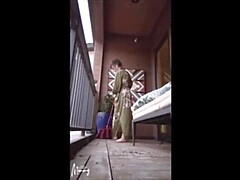 YourFavoriteMommy Sweeps Balcony Horny MILF Solo Fingering Big Clit Masturbation