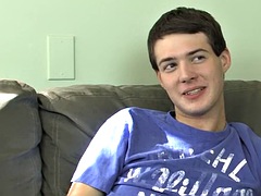 Adorable teen Chase Harding cums while masturbating