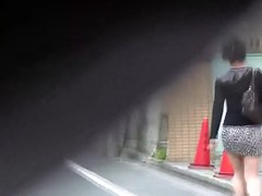 素人, アジア人, 美女, 捕まる, 日本人, アウトドア, 公共