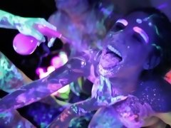 アナル, デカパイ, グループ, レズビアン, 小柄