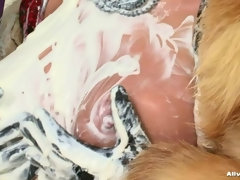 黒人, 試験, 女, フェティッシュ, グローブ, レザー, 看護婦, サテン