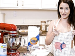 食べ物, 目瞪口呆, 手コキする, キッチン, オナニー, 剃毛, 一人, オッパイの