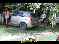 Vip4k. red head likes getting her vagina tongued in the car