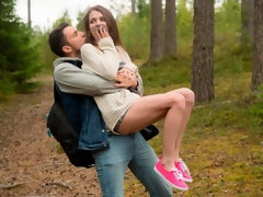 お尻, フェラチオ, バック, 手コキする, キス, アウトドア, ティーン