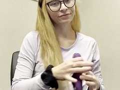 ブロンド, 淫乱熟女, 看護婦, オフィス, ヤリマン, おもちゃ