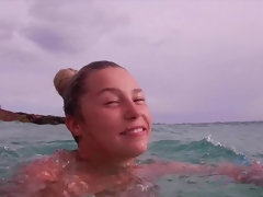 Leie, Strand, Bikini, Fingern, Masturbation, Nackt, Pov, Abendanzug