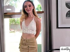 Maria Kazi s Pussy Gets Double Dicking with Stepbro  Pool Guy s huge Cock - S1:E5