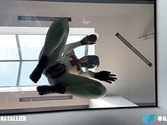 Natallien's Latex Suit Creamy Dildo Fuck - BDSM Creampie & Orgasm