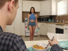 Rubia, Estilo perrito, Pajear, Cocina, Lamidas, Flaco, Adolescente, Tetas