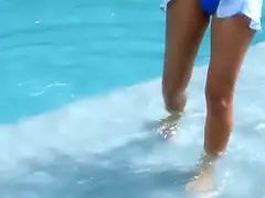 Blonde, Gode, Doigter, Hd, Masturbation, Rasée, Jarretelles, Nénés