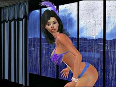 3d, 美女, 美人, デカパイ, フェラチオ, 茶髪の, オッパイの