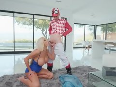 デカパイ, ブロンド, フェラチオ, 浮気者, バック, Hd, 馬乗り, 妻