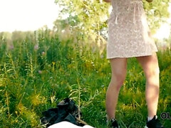 OLD4K. Beautiful redhead with glasses rides old penis