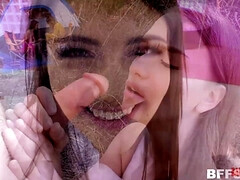 デカチン, デカパイ, ブロンド, フェラチオ, 言葉責め, 自然山雀, 三人, オッパイの