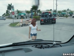 Anaal, Grote mammen, Pijpbeurt, Autobus, Sperma in gezicht, Hardcore, Roodharige vrouw, Trio