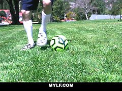 デカパイ, フェラチオ, 茶髪の, 母, 義母