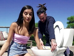 Verga grande, Morena, Polla, Ébano, Hd, Interracial, Al aire libre, Tetas