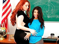 茶髪の, ヒール, キス, ラティーナ, レズビアン, 下着, オマンコ, ストリッピング