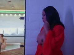 Dude fucks babe's pussy and ass in the interracial scene