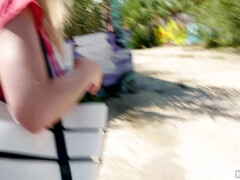 黒人, ブロンド, ハンガリー人, 熟年, 自然山雀, 小柄, 公共, オッパイの