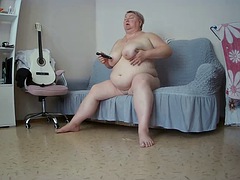 ぽっちゃり, デカパイ, 目瞪口呆, ハードコア, 巨大なディルド, オナニー, ロシア人, おもちゃ