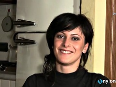 Tussi, Fetisch, Fußfetisch, Italienisch, Lingerie, Nylon, Strumpfhose, Solo