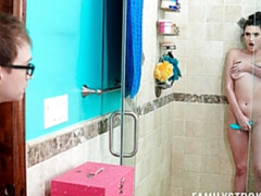 お尻, フェラチオ, 茶髪の, 女 人男 人, 指いじり, なめる, ティーン, 三人