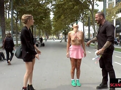 美女, 緊縛, フェティッシュ, グループ, 陵辱, 公共, オッパイの