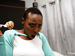 お尻, 美女, デカチン, 黒人, フェラチオ, ハードコア, オマンコ, ショートヘア