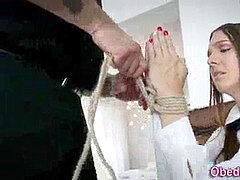 Sucer une bite, Bondage, Adolescente, Uniforme