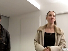 Enthousiasteling, Grote kont, Bruinharig, Dubbele penetratie, Frans, Ondergoed, Orgasme, Trio