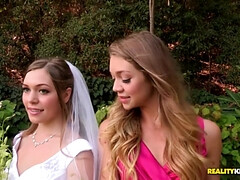 Kont, Bruinharig, Groep, Lesbisch, Natuurlijk, Buiten, Kut duiken, Tieten likken