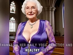 デカチン, 黒人, 巨乳な, エロティック, お婆さん, 異人種間, 熟年, 淫乱熟女