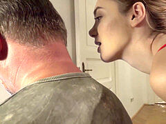 フェラチオ, イく瞬間, 祖父, なめる, 小柄, オマンコ, フェラする, ティーン