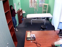 Shy Brunette Serbian babe has explosive orgasms with Doctor on Fake Hospital - POV