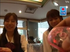 Mamada, Consolador, Japonés, Público, Secretaria, Medias largas, Juguetes, Voyeur