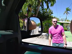 beautiful brunette babe gets fucked in car by stranger