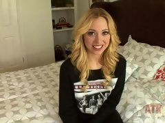 Blondine, Masturbation, Orgasmus, Zierlich, Piercing, Muschi, Rasiert, Titten