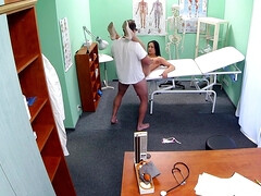Long-haired nurse gets deeply fucked after receiving oral