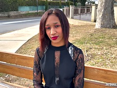 Enthousiasteling, Zwart, Pijpbeurt, Dubbele penetratie, Zwart, Sperma in gezicht, Frans, Tieten likken