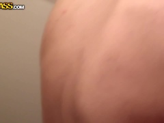 デカパイ, 茶髪の, アウトドア, 公共, ストリップ