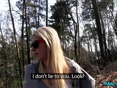 Amateur, Rubia, Mamada, Linda, Corridas faciales, Al aire libre