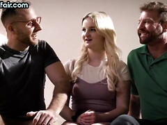 お尻, バイセクシャル, ブロンド, フェラチオ, イマラチオ, チン, オマンコ, 三人