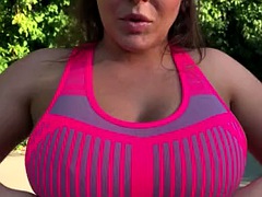 Drooling all over NATASHA NICEs huge natural tits and perfect clitoris