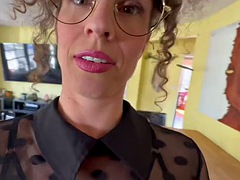 Surprised mother-in-law keeps her stepson quiet