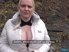 Agent fucks blonde's massive tits