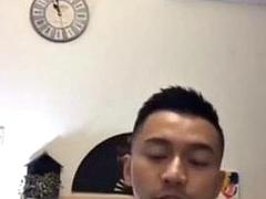 Handsome chinese jerk off