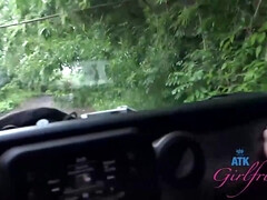 Amateur, Sucer une bite, Brunette brune, Voiture, Queue, Hard, Hd, Pov