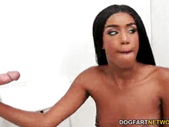 デカチン, 黒人, フェラチオ, イく瞬間, 顔射, のぞき穴