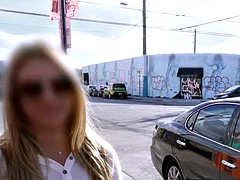 Busty amateur flashing on the streets